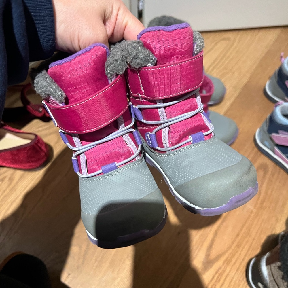 See Kai Run Pink and Gray Kids Boots